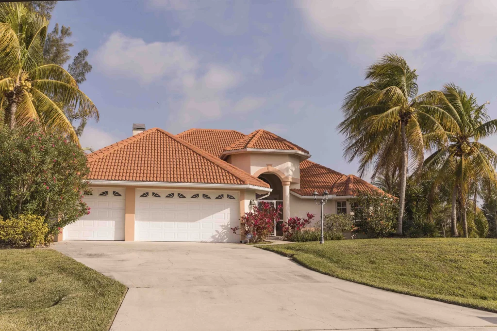 south florida home with tile rooftop